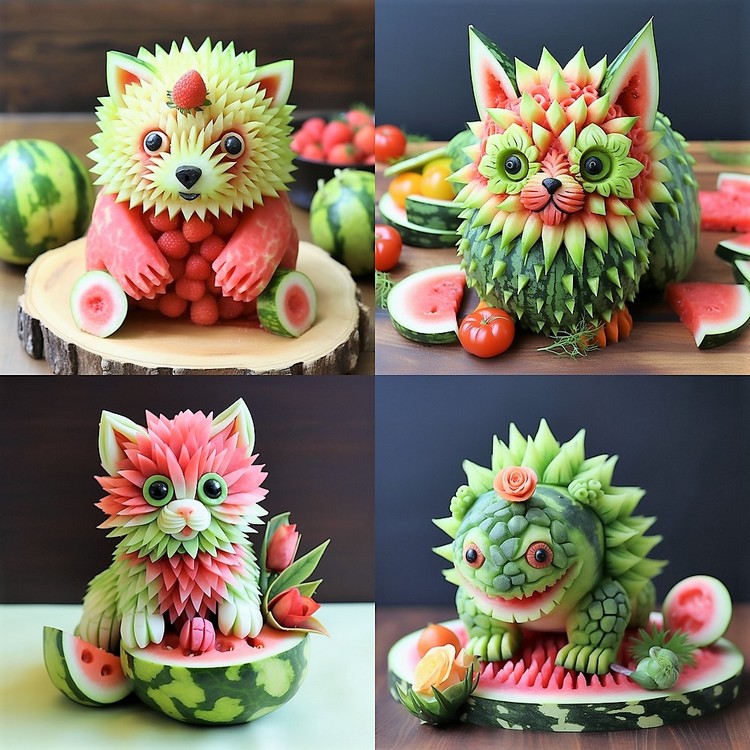 Animal Crafts Made with Genius Fruit Cuttings (6)