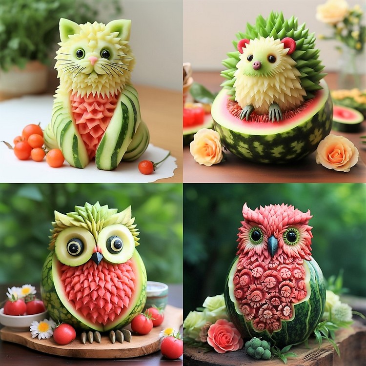 Animal Crafts Made with Genius Fruit Cuttings (8)