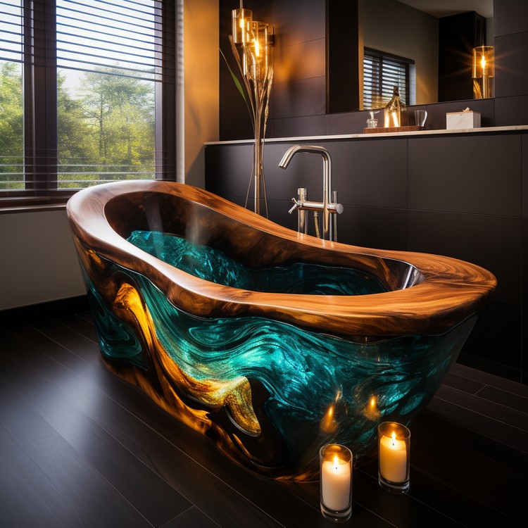 Stunning Wood and Epoxy Bathtubs (1)